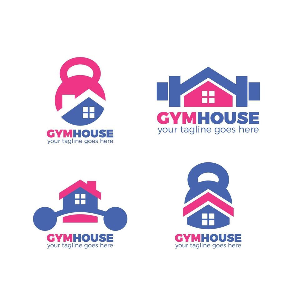collection de conception de logo minimaliste gym house vecteur