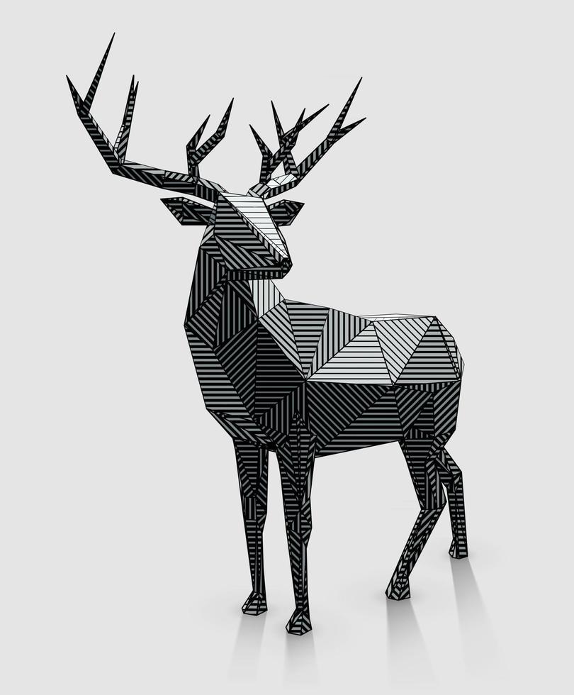 illustration de cerf art ligne low poly vecteur