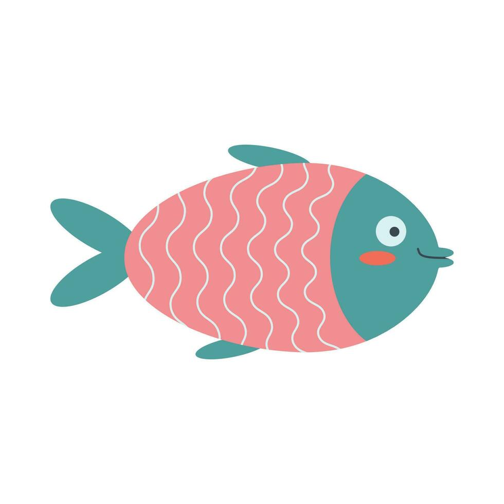 coloré poisson, mer animal. un habitant de le mer monde, une mignonne sous-marin créature. vecteur