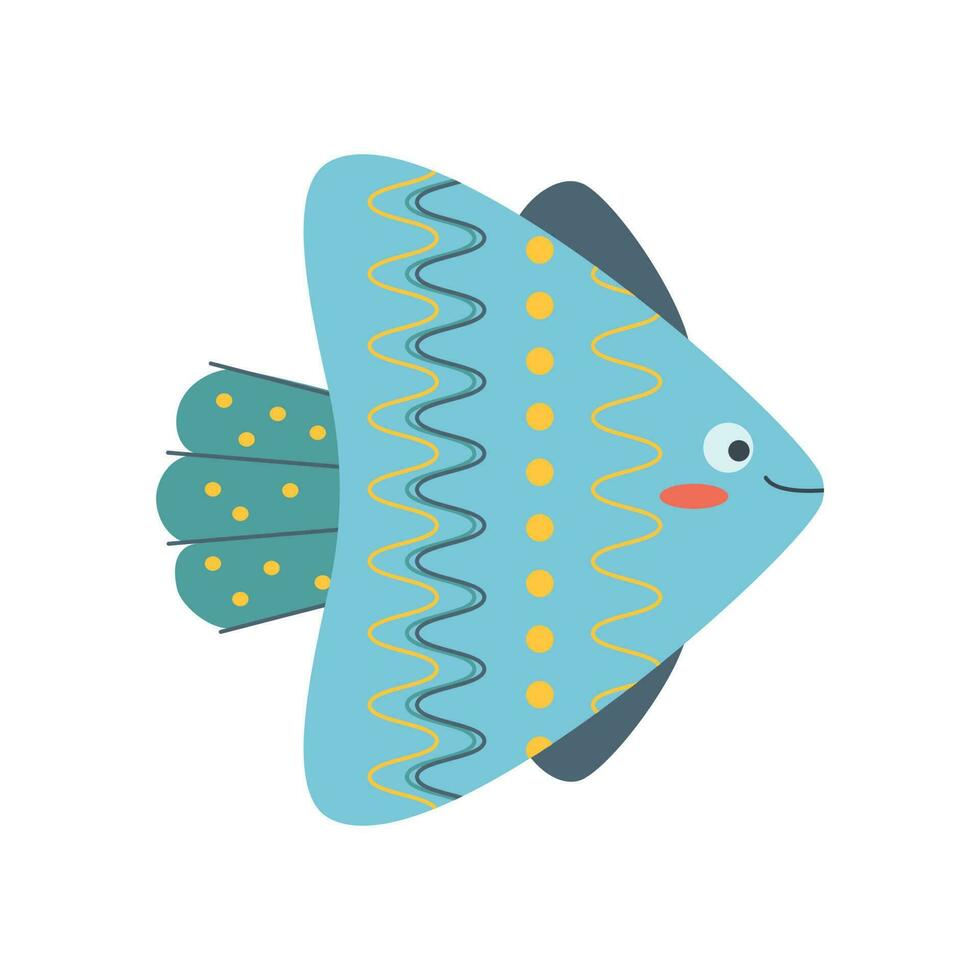 coloré poisson, mer animal. un habitant de le mer monde, une mignonne sous-marin créature. vecteur