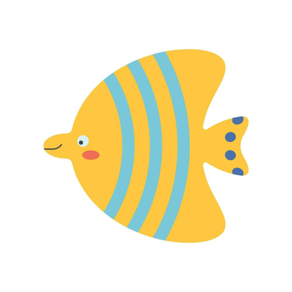 coloré poisson, mer animal. un habitant de le mer monde, une mignonne sous-marin créature. vecteur