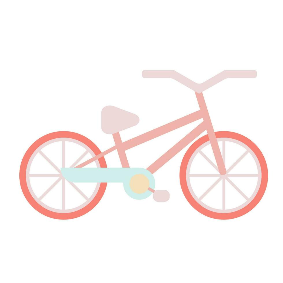 vélo, enfants vélo, brillant, beau, mignon, volumétrique, rose nu, 3d, vélo icône, petit, moyen vecteur