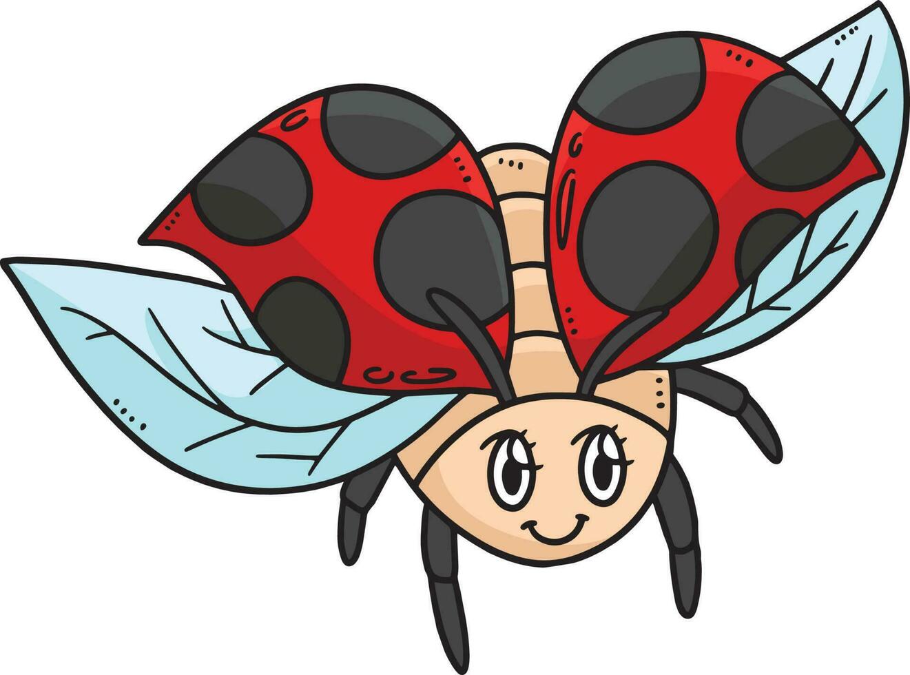 mère coccinelle dessin animé coloré clipart vecteur