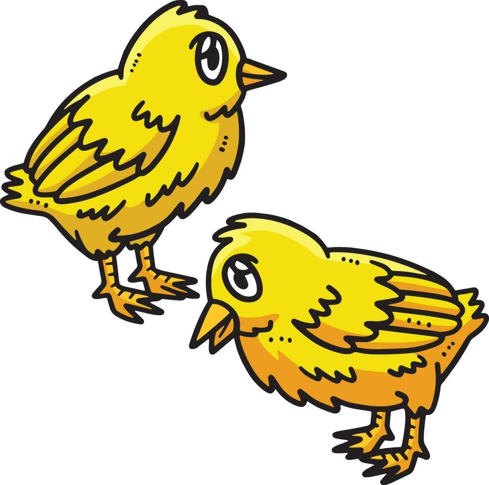 poussins dessin animé coloré clipart illustration vecteur