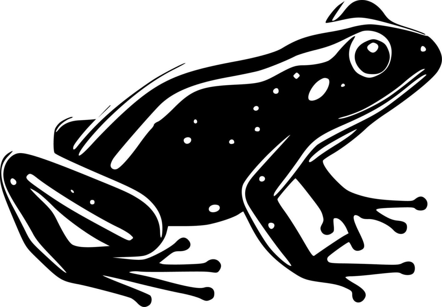 grenouille, noir et blanc vecteur illustration