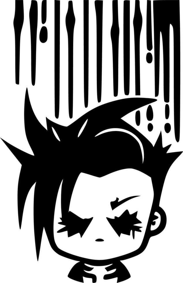 Goth - noir et blanc isolé icône - vecteur illustration