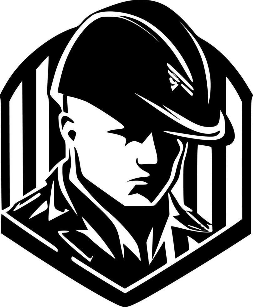 militaire - minimaliste et plat logo - vecteur illustration