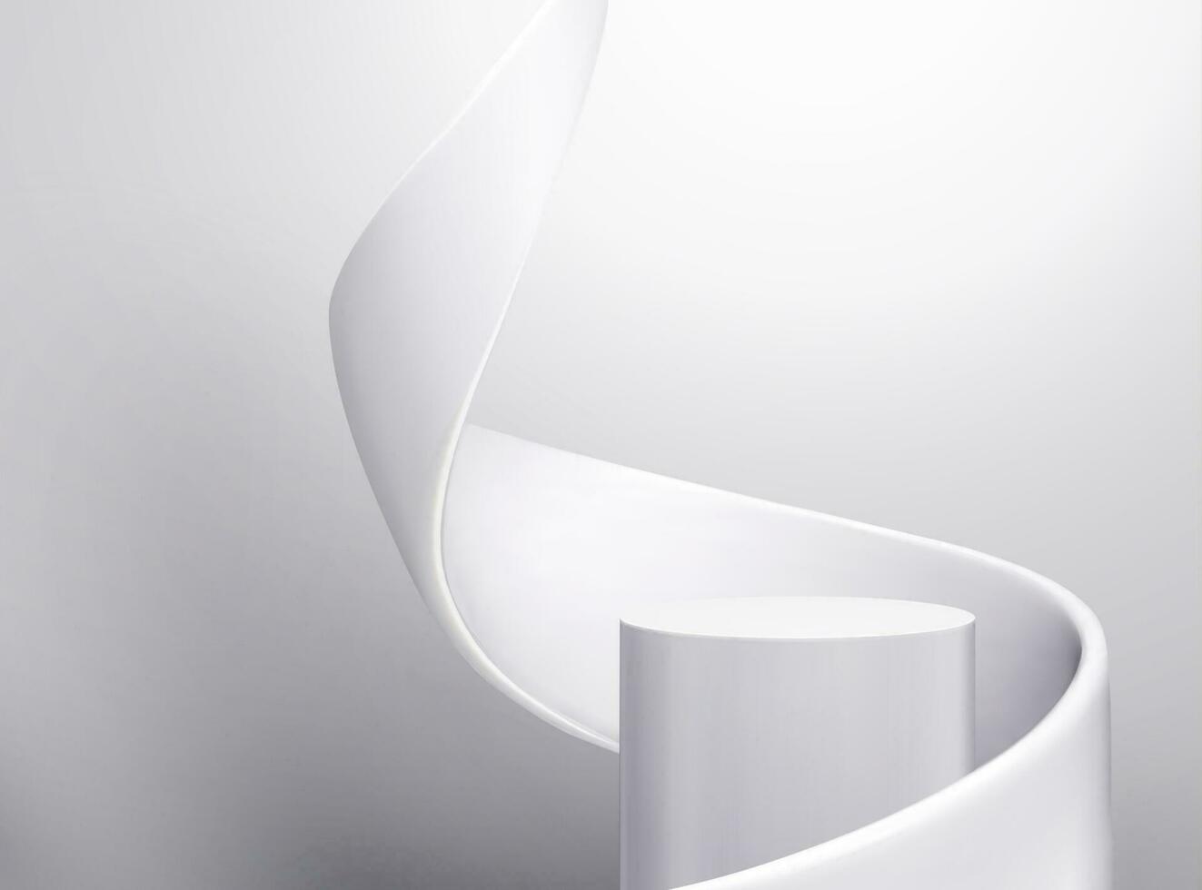circulaire piédestal avec tourbillon couler élément sur blanc studio Contexte. 3d illustration produit vitrine podium. vecteur