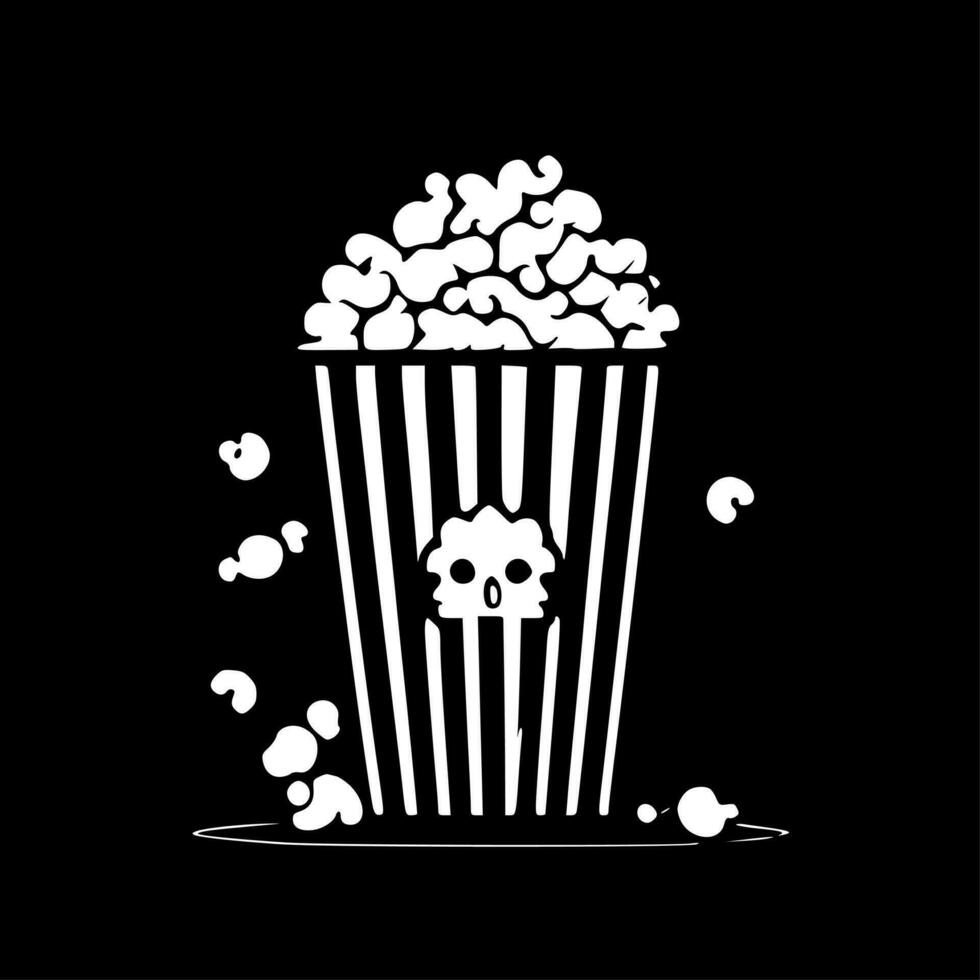 pop corn - noir et blanc isolé icône - vecteur illustration