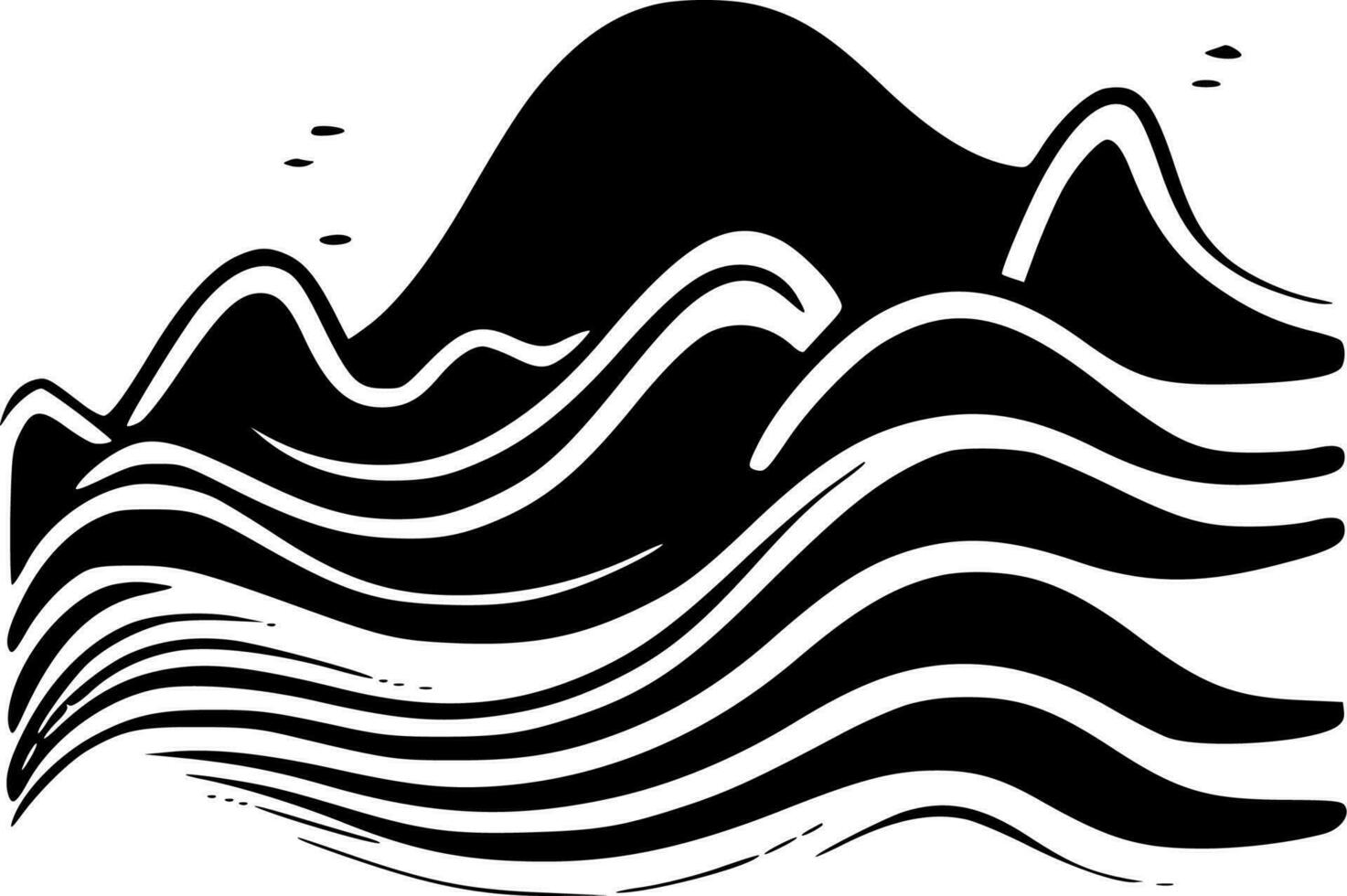 vagues - minimaliste et plat logo - vecteur illustration