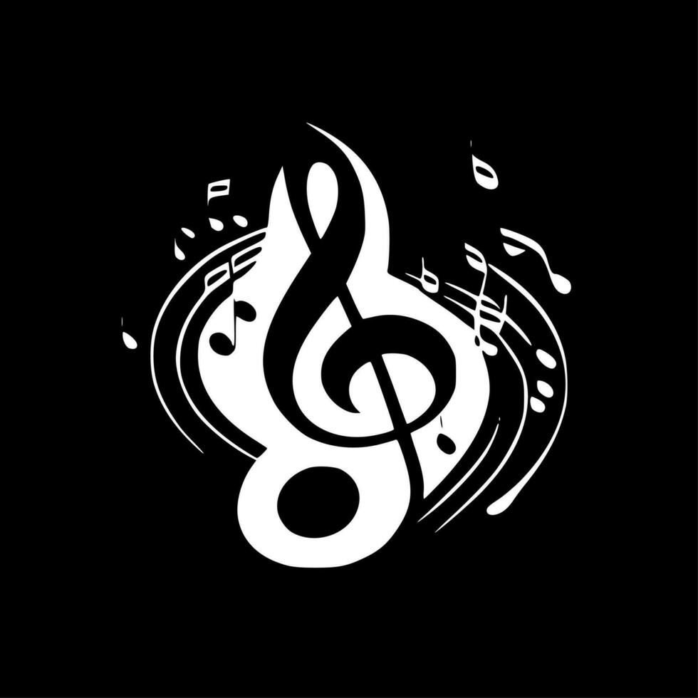 la musique - noir et blanc isolé icône - vecteur illustration