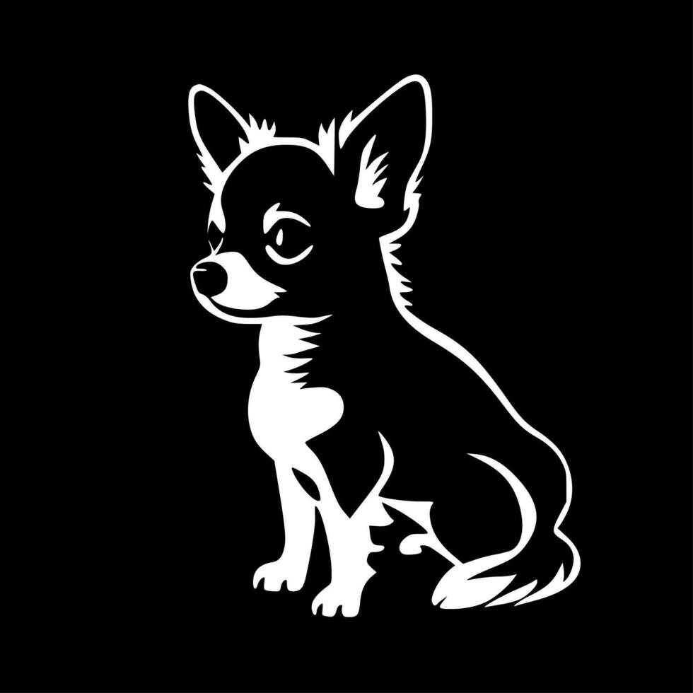 chihuahua, noir et blanc vecteur illustration