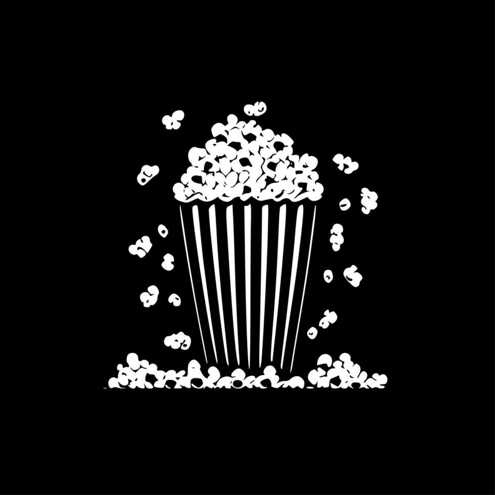 pop corn - noir et blanc isolé icône - vecteur illustration