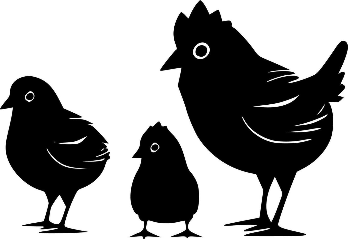poulets - minimaliste et plat logo - vecteur illustration
