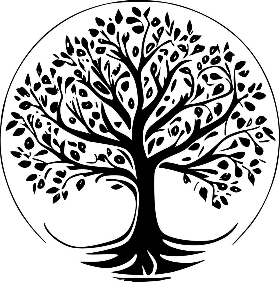 arbre de la vie - minimaliste et plat logo - vecteur illustration