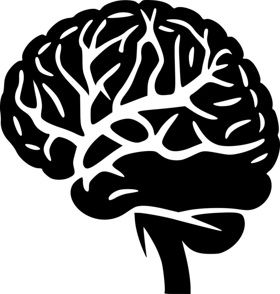 cerveau - minimaliste et plat logo - vecteur illustration