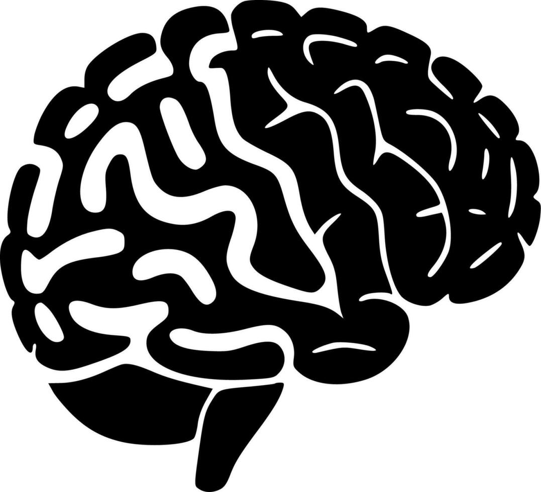 cerveau, noir et blanc vecteur illustration