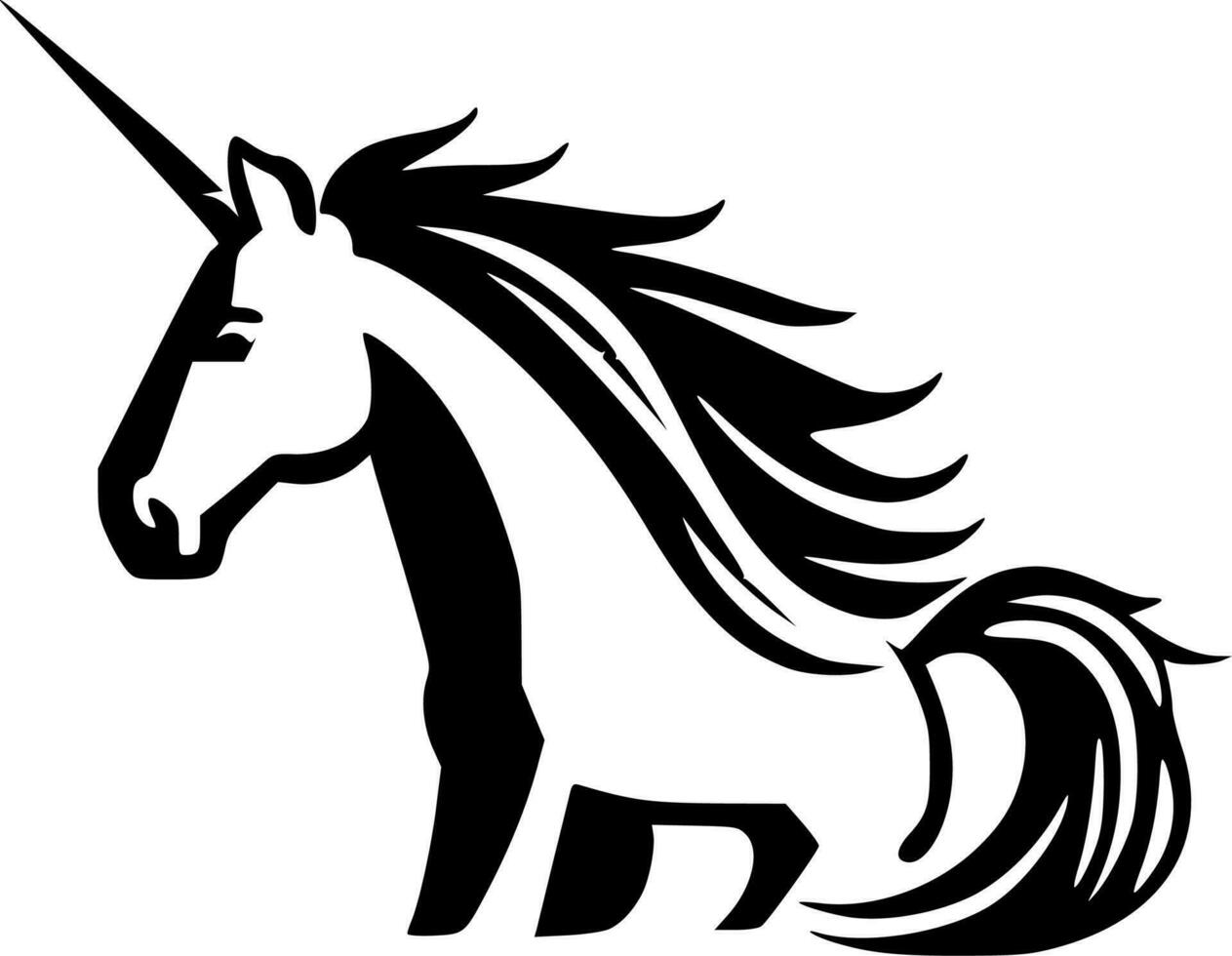 licornes - minimaliste et plat logo - vecteur illustration