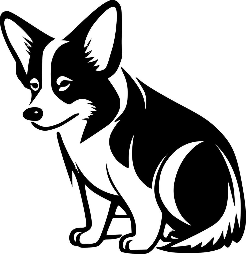 corgi - minimaliste et plat logo - vecteur illustration