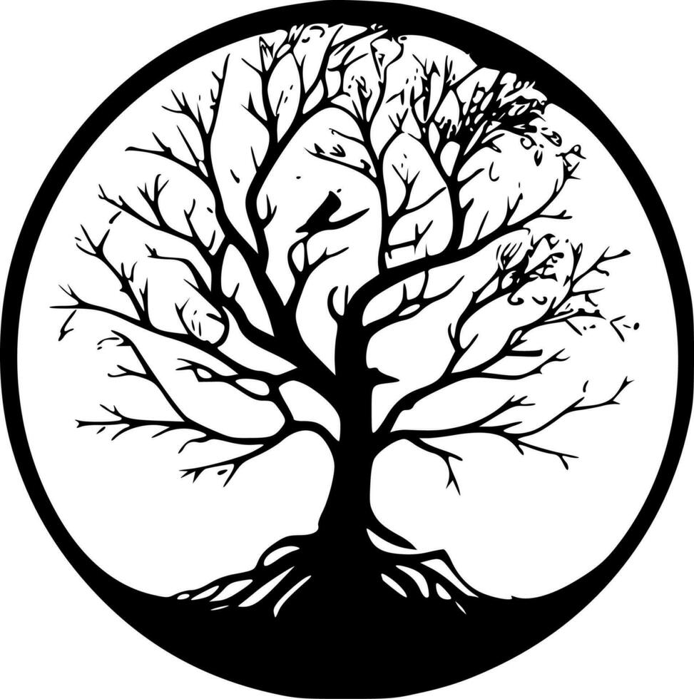arbre de vie, minimaliste et Facile silhouette - vecteur illustration