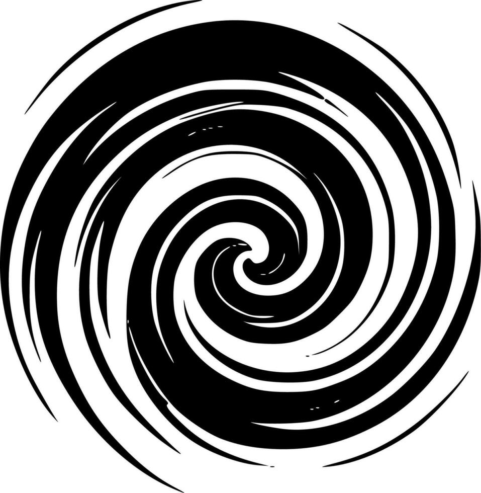 tourbillonne - noir et blanc isolé icône - vecteur illustration