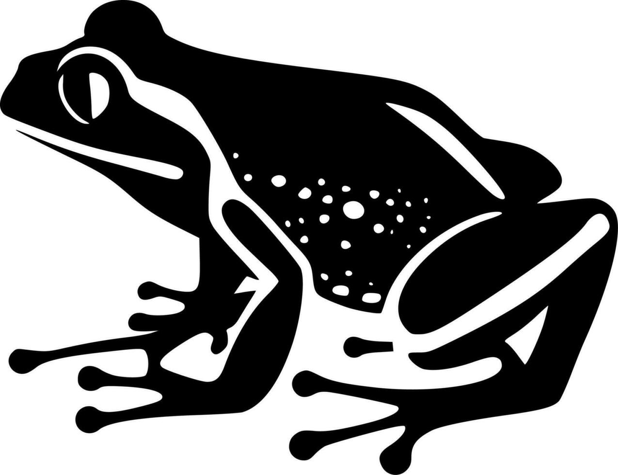 grenouille - noir et blanc isolé icône - vecteur illustration