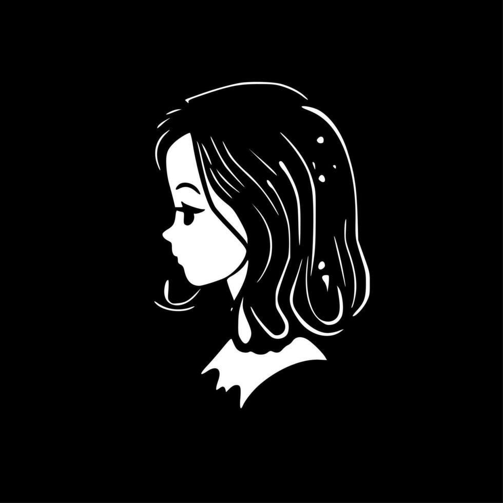 fille - minimaliste et plat logo - vecteur illustration