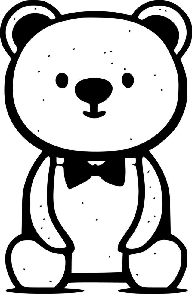 nounours ours - minimaliste et plat logo - vecteur illustration