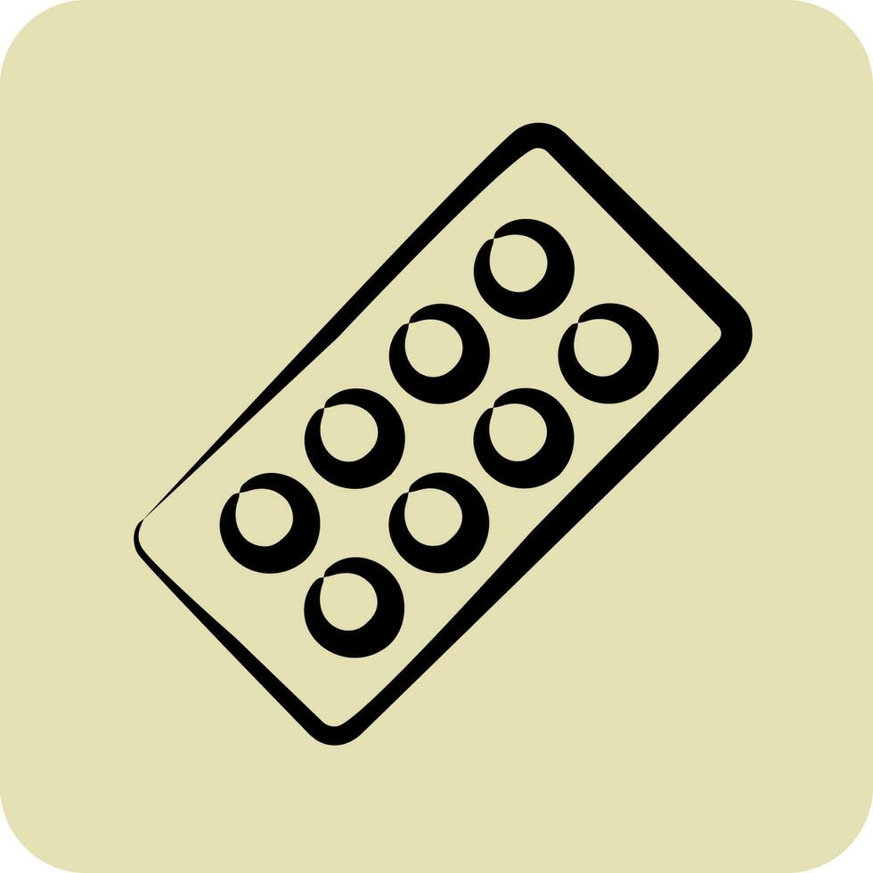 icône pilules bande. adapté pour éducation symbole. main tiré style. Facile conception modifiable. conception modèle vecteur