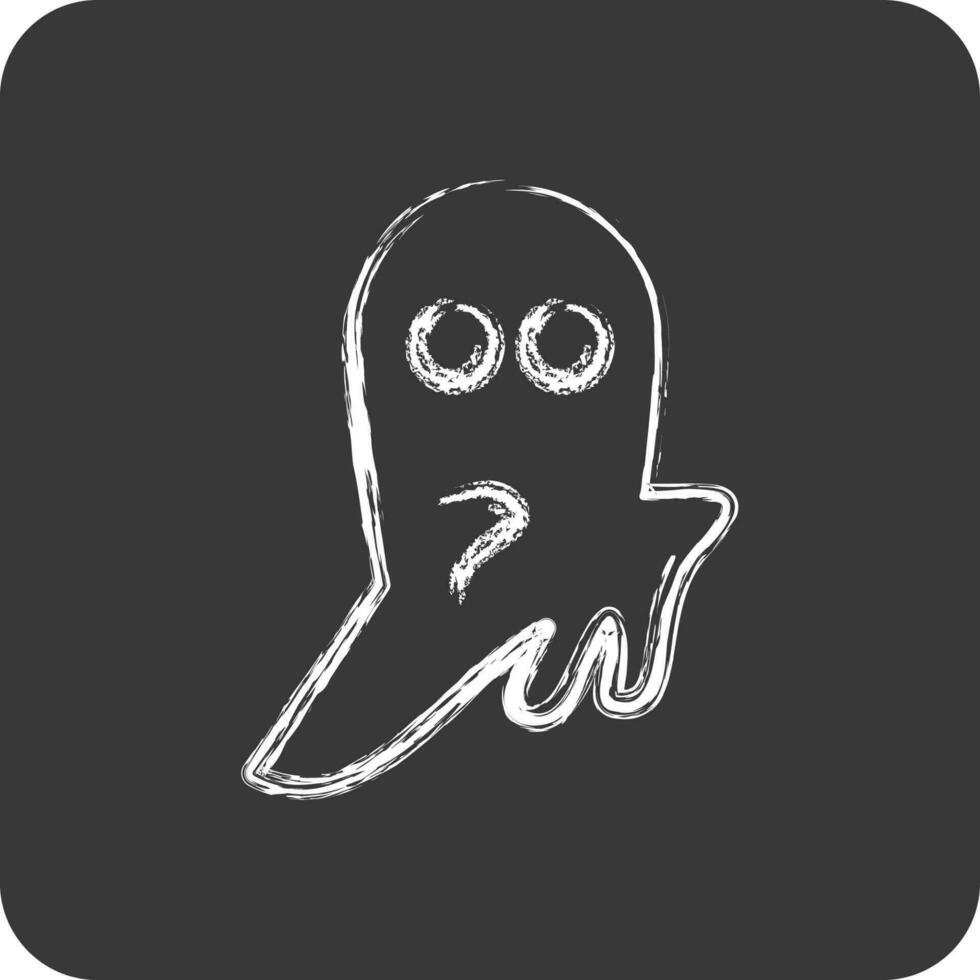 icône fantôme. adapté pour Halloween symbole. craie style. Facile conception modifiable. conception modèle vecteur