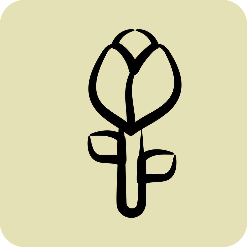 icône Rose 2. en relation à flore symbole. main tiré style. Facile illustration. plante. chêne. feuille. Rose vecteur