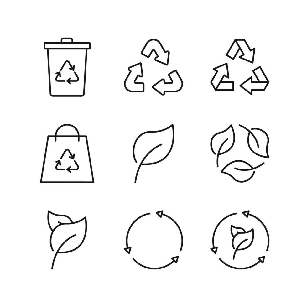 modifiable ensemble icône de écologie, vecteur illustration isolé sur blanc Contexte. en utilisant pour présentation, site Internet ou mobile app