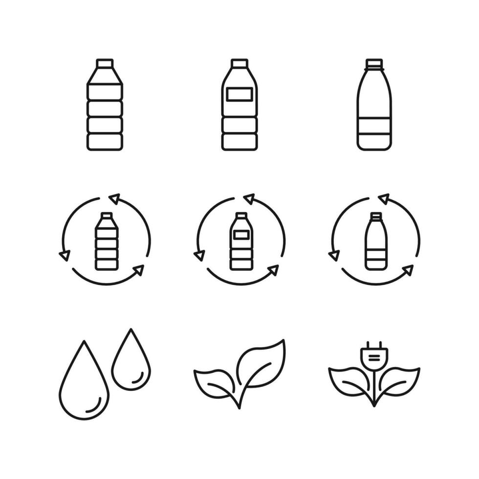 modifiable ensemble icône de écologie, vecteur illustration isolé sur blanc Contexte. en utilisant pour présentation, site Internet ou mobile app