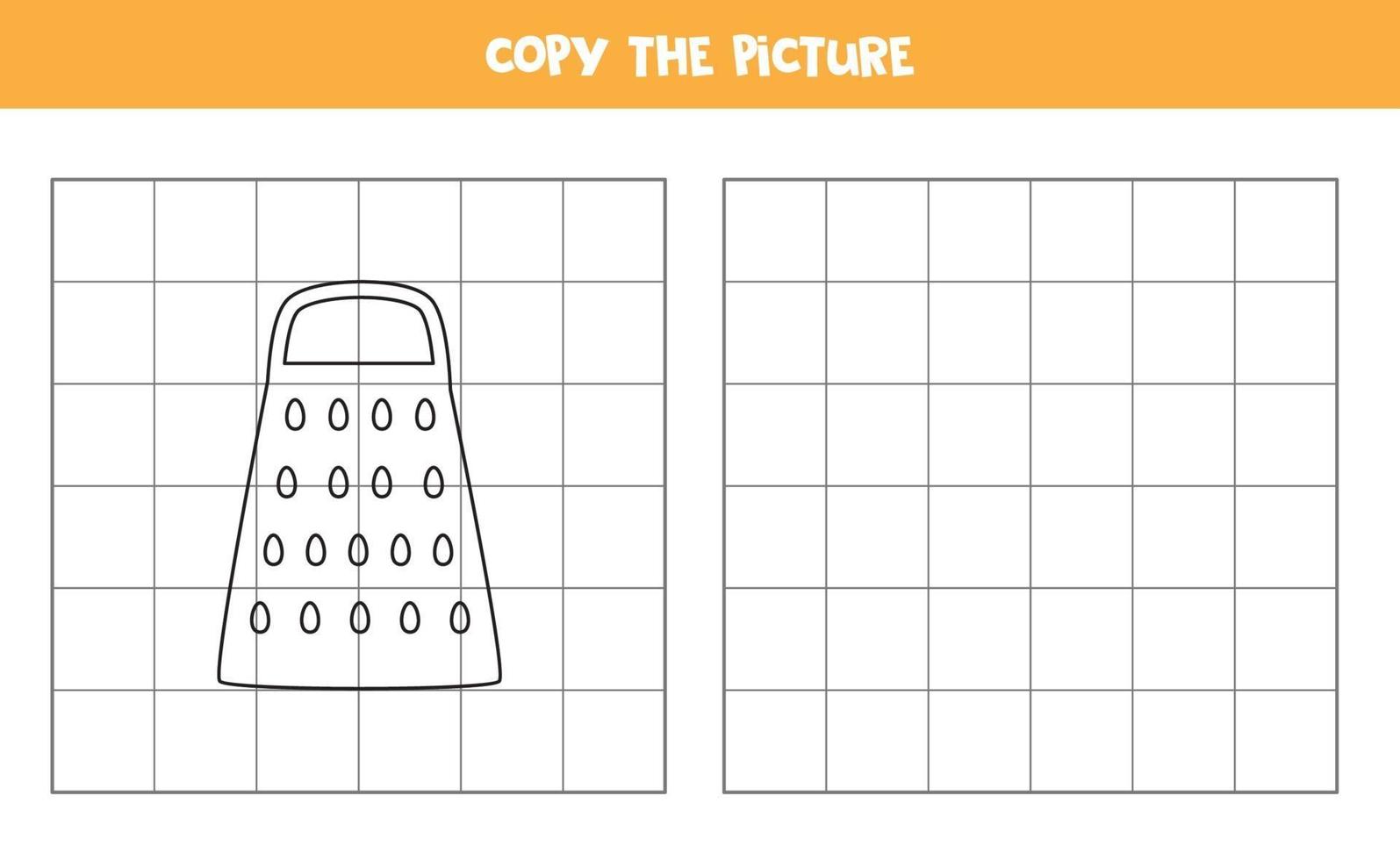 copier l'image du jeu logique de la râpe de cuisine de dessin animé pour les enfants vecteur