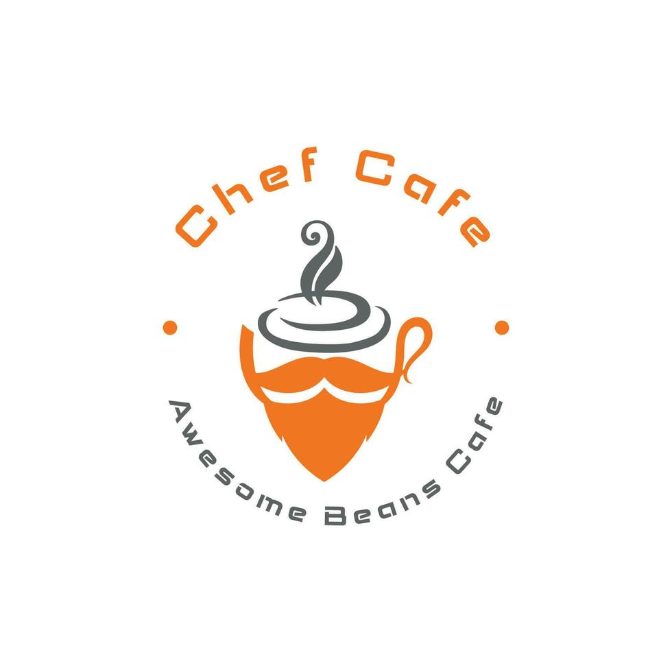 café chef moderne logo concept vecteur