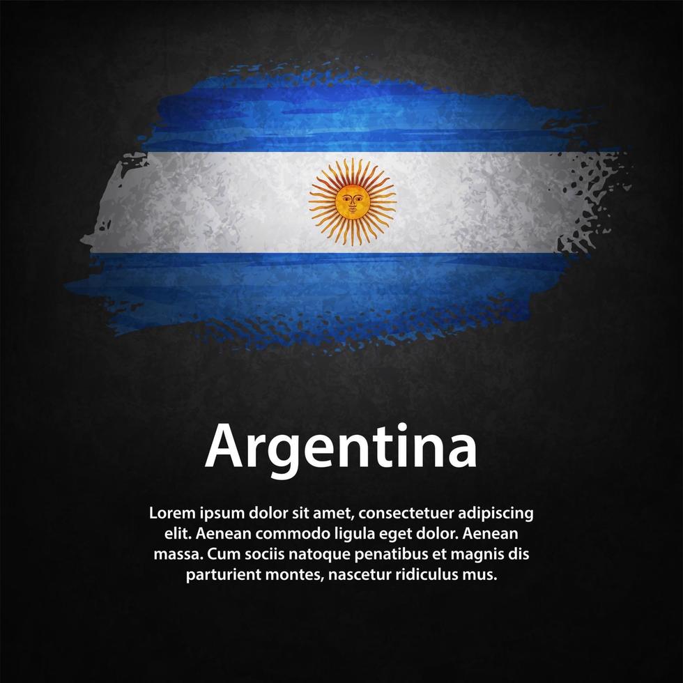 drapeau argentine avec fond noir vecteur