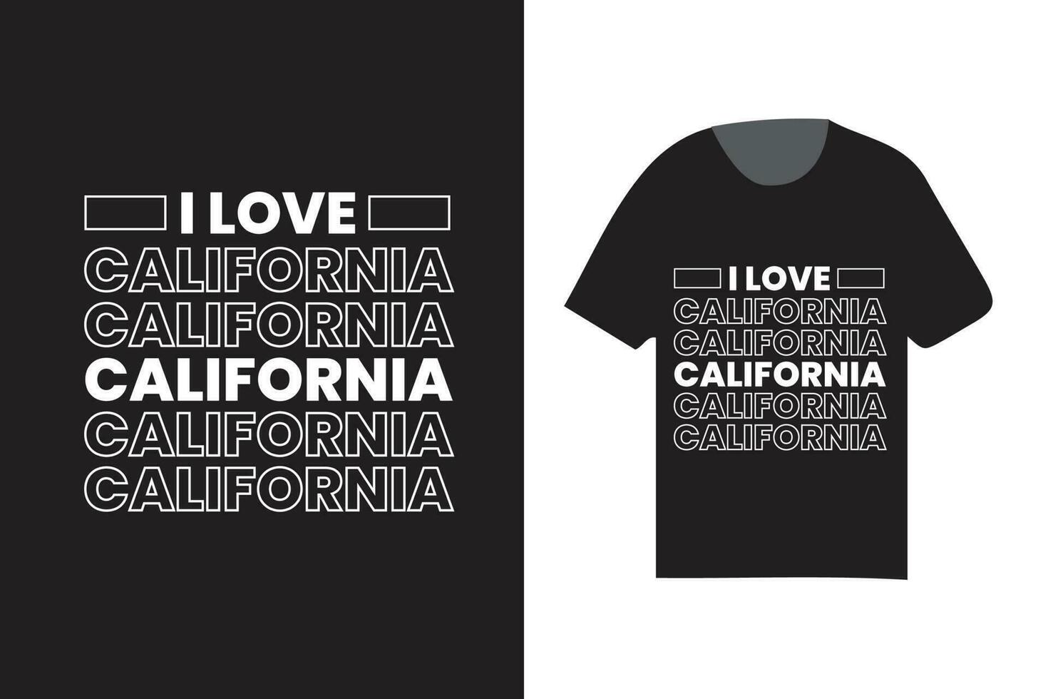 je l'amour Californie typographique t chemise conception modèle, moderne à la mode t chemise conception vecteur