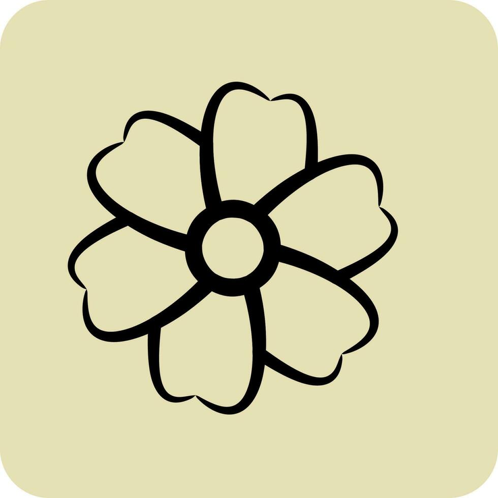 icône sakura. adapté pour Japonais symbole. main tiré style. Facile conception modifiable. conception modèle vecteur