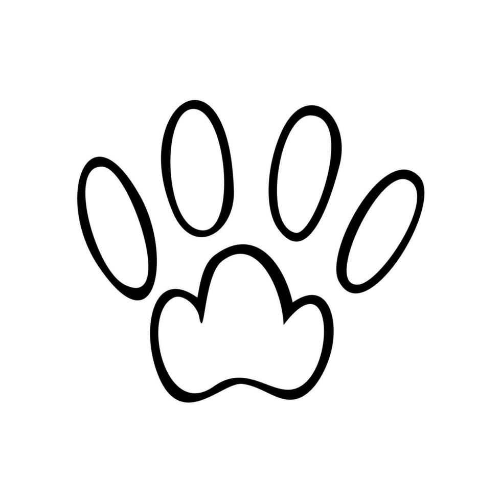animal empreintes de pattes. esquisser empreintes de une lapin, lapin, chat  ou chien. vecteur illustration 23859550 Art vectoriel chez Vecteezy