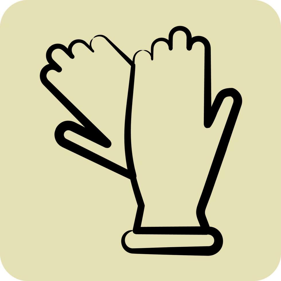 icône gants. adapté pour des gamins symbole. main tiré style. Facile conception modifiable. conception modèle vecteur