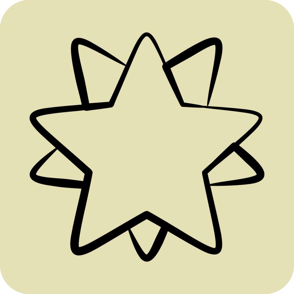 icône dix pointu étoiles. en relation à étoiles symbole. main tiré style. Facile conception modifiable. Facile vecteur Icônes