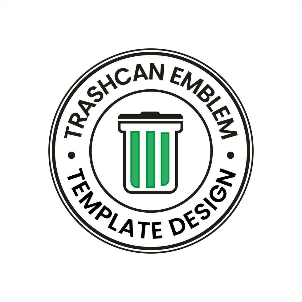 des ordures pouvez logo timbre modèle. cette conception les usages vert et la nature thèmes. adapté pour recyclage, réduction, symbole, icône vecteur
