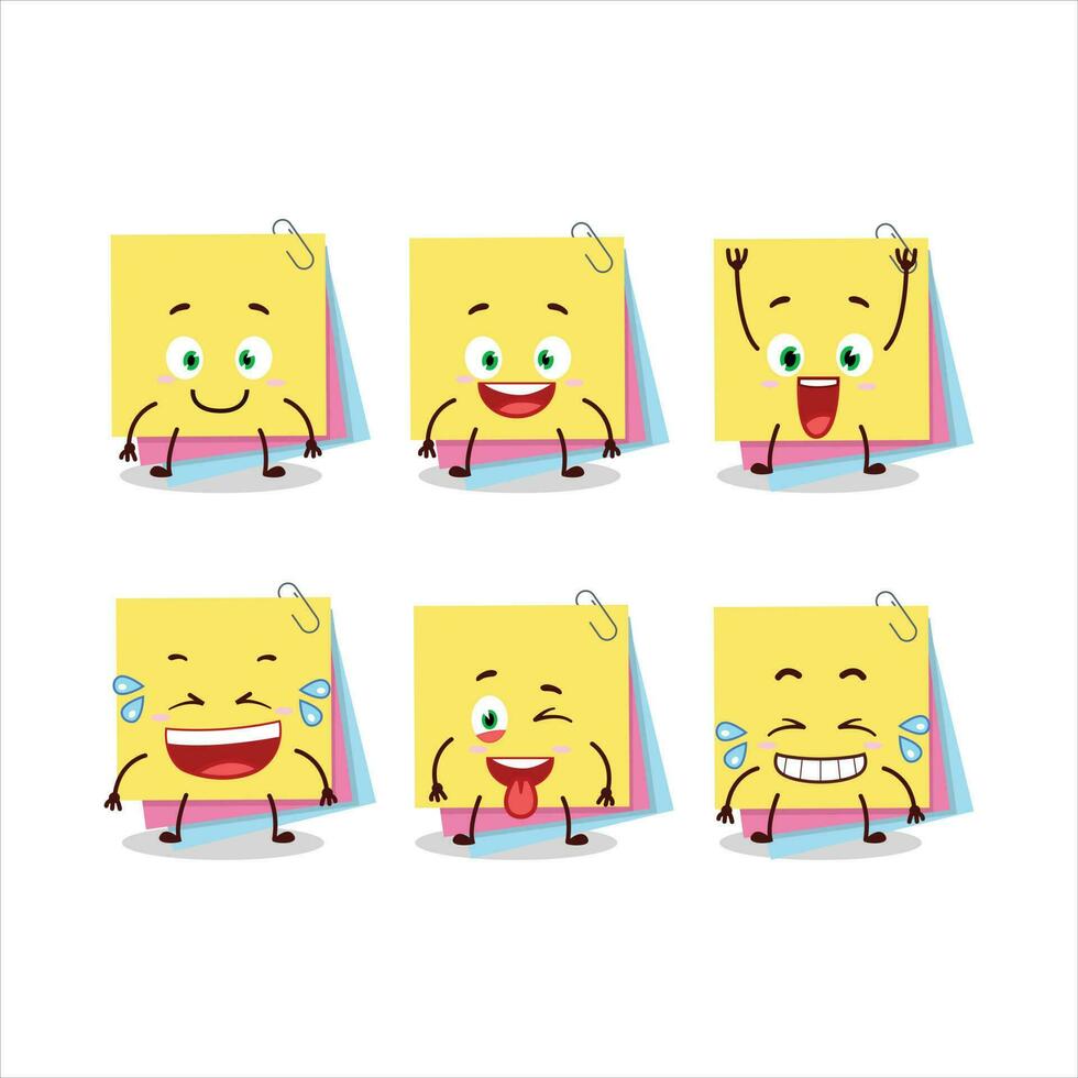 dessin animé personnage de gluant Remarques papier avec sourire expression vecteur