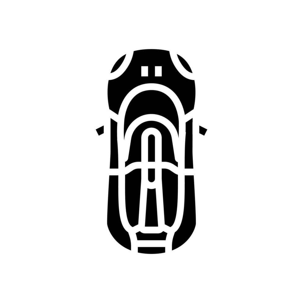 la vitesse voiture Haut vue glyphe icône vecteur illustration