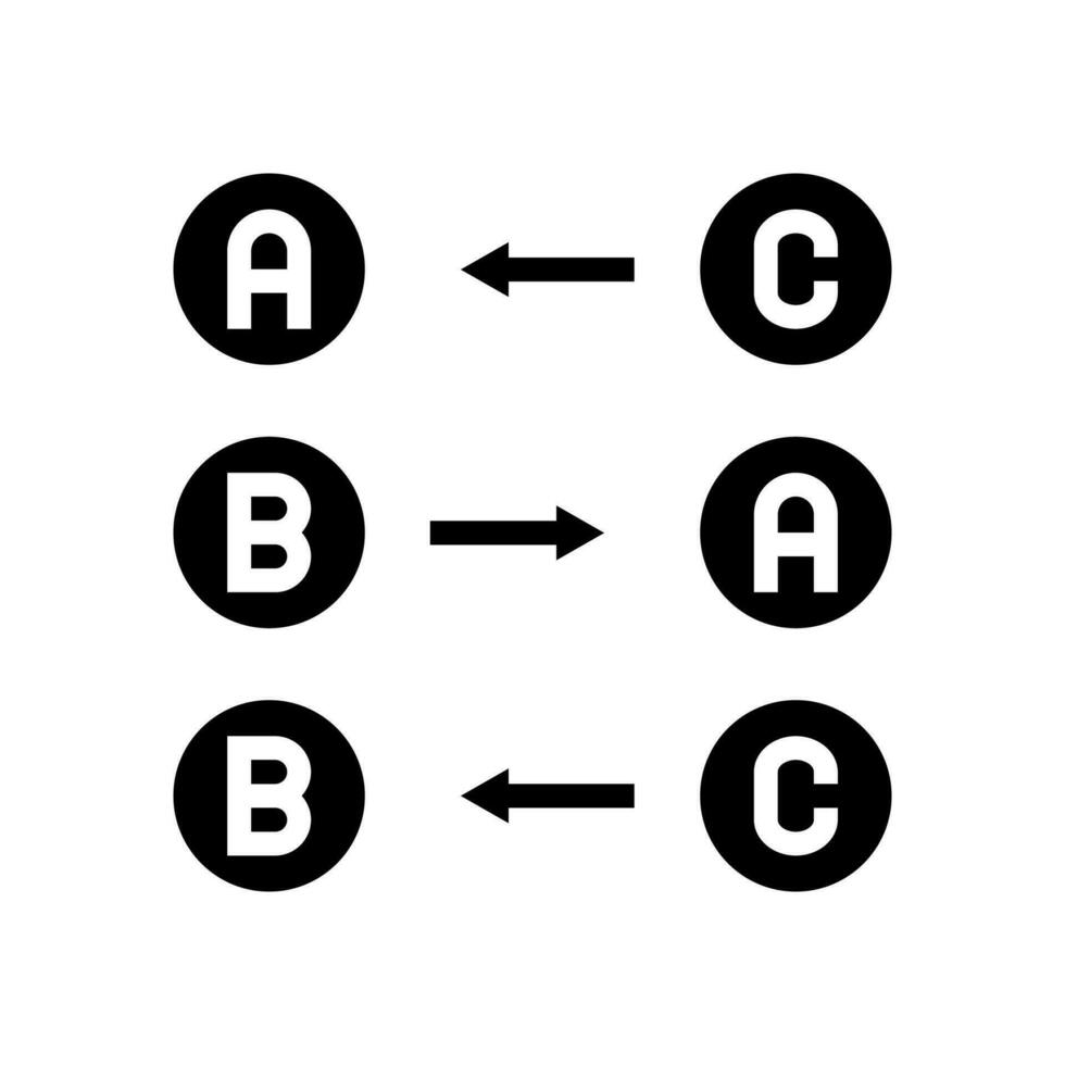 logique math science éducation glyphe icône vecteur illustration