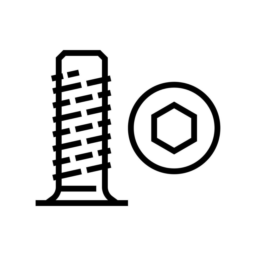 écrou meubles Matériel raccord ligne icône vecteur illustration