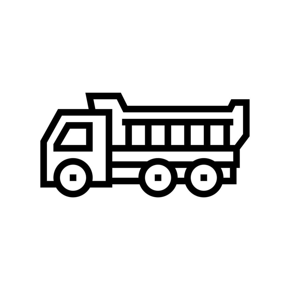 un camion jouet enfant bébé enfant ligne icône vecteur illustration