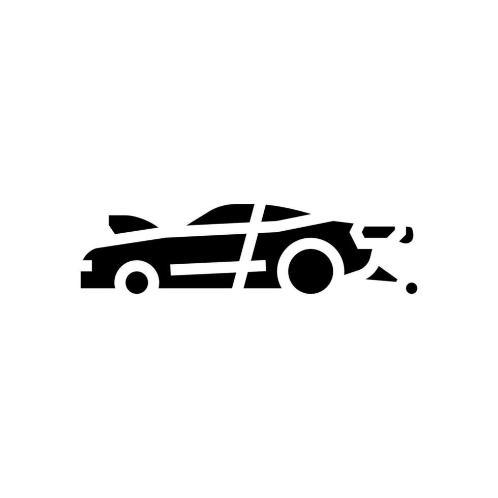 nitreux oxyde courses véhicule glyphe icône vecteur illustration