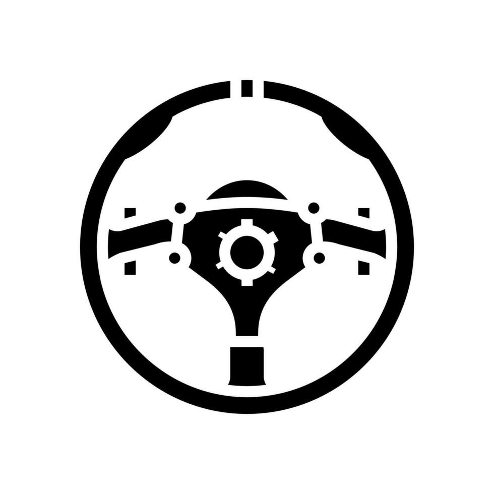 pilotage roue véhicule auto glyphe icône vecteur illustration