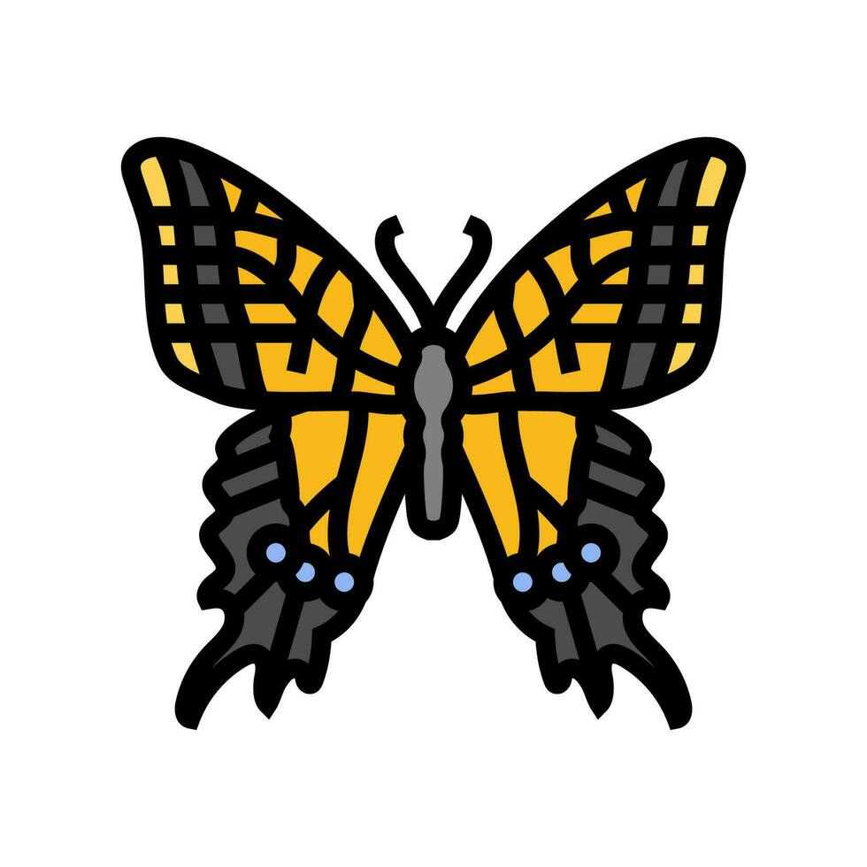 deux à queue machaon insecte Couleur icône vecteur illustration